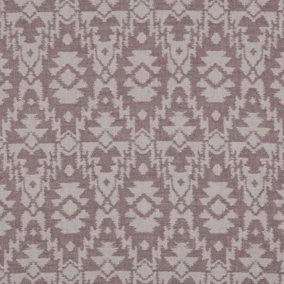 Tissu Jacquard Double gaze Ethnique lilas sur fond Ecru - Par 10 cm