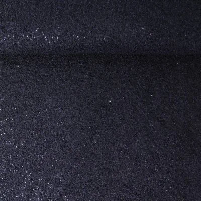 Tissu Fausse fourrure Bouclette Néora à sequin uni  Bleu marine - Par 10 cm