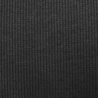 Tissu Bord côte uni Noir - Par 10 cm