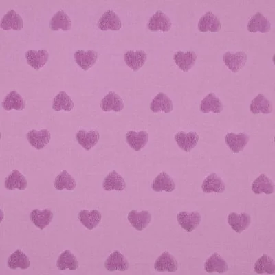 Tissu Maille cœur Amoria violet sur fond Parme - Par 10 cm