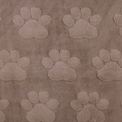 Tissu Fausse fourrure Misha patoune uni Taupe - Par 10 cm