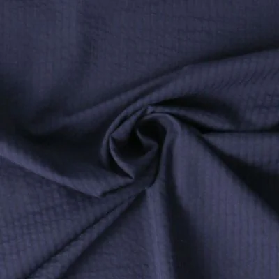 Tissu  Voile de Coton  uni Ondela Bleu marine - Par 10 cm