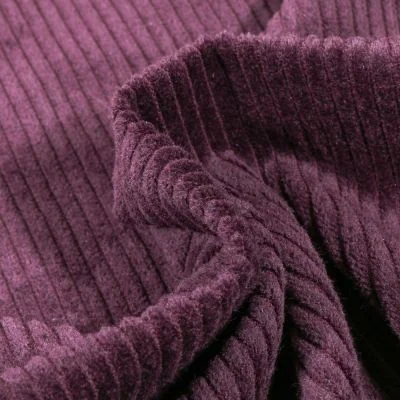 Tissu Velours Grosses côtes Violine - Par 10 cm