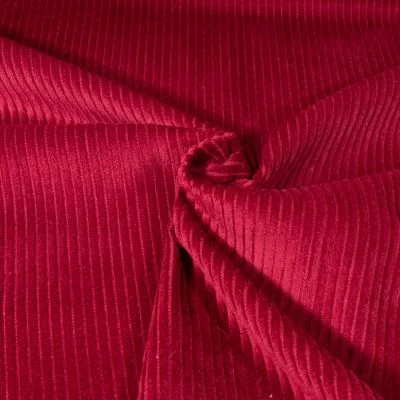 Tissu Velours Grosses côtes Bordeaux - Par 10 cm
