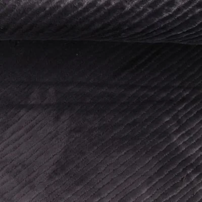 Tissu Fausse fourrure Frigg uni  Noir - Par 10 cm
