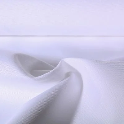 Tissu Piqué Polyester Imperméable uni Blanc - Par 10 cm