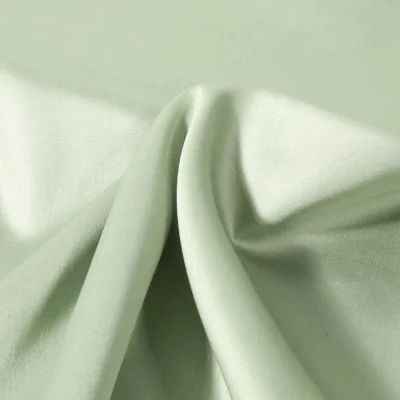 Tissu Satin de Coton uni Vert amande - Par 10 cm