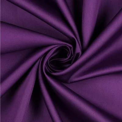 Tissu Satin de Coton uni Violet - Par 10 cm