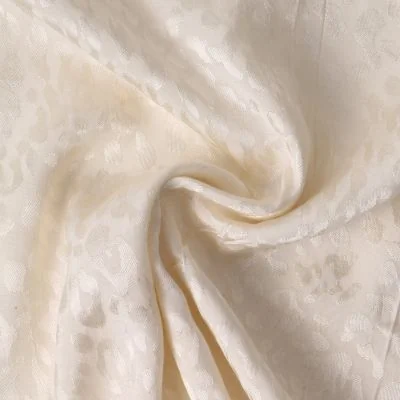 Tissu Jacquard de Viscose Abyssia fauve uni Blanc - Par 10 cm