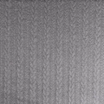 Tissu Sweat  effet Maille tressée Gris pierre - Par 10 cm
