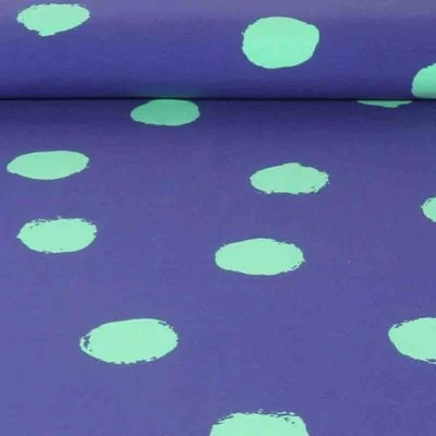 Tissu Jersey Coton Géométrique sur fond Bleu foncé - Par 10 cm