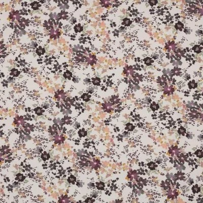 Tissu Viscose extensible Miel sur fond Blanc - Par 10 cm