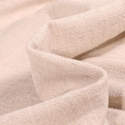 Tissu Lin lavé Viscose uni Beige clair - Par 10 cm