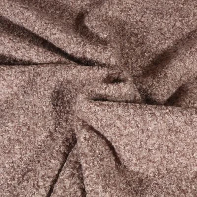 Tissu Bouclettes uni Marron chiné - Par 10 cm