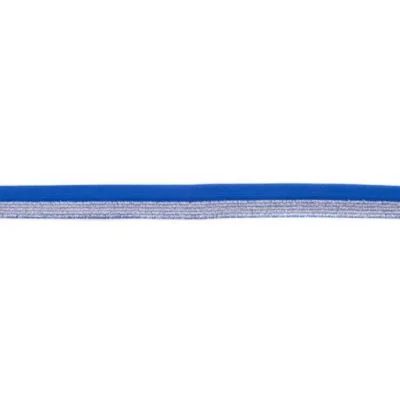 Biais Élastique Plat Lurex 17 mm Cobalt x 1m