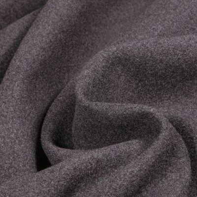 Tissu Drap de manteau uni Gris anthracite - Par 10 cm