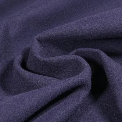 Tissu Drap de manteau uni Bleu marine - Par 10 cm