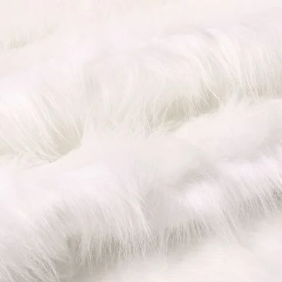 Tissu Fausse fourrure Fantasia sur fond Blanc - Par 10 cm
