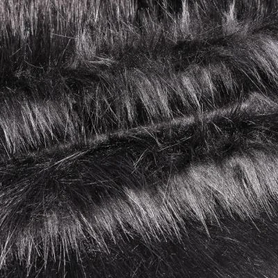 Tissu Fausse fourrure Fantasia sur fond Noir - Par 10 cm