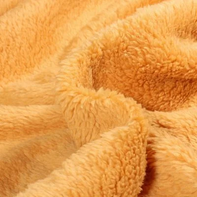  Tissu Fausse fourrure Doudou réversible uni Jaune - Par 10 cm