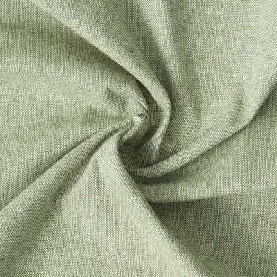 Tissu Toile de Coton aspect Lin Aubiane uni Vert - Par 10 cm