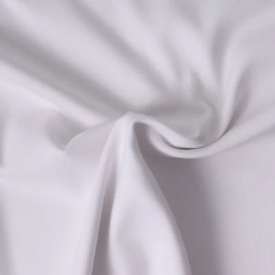 Tissu Gabardine extensible Bambou recyclé Aelys uni Blanc - Par 10 cm