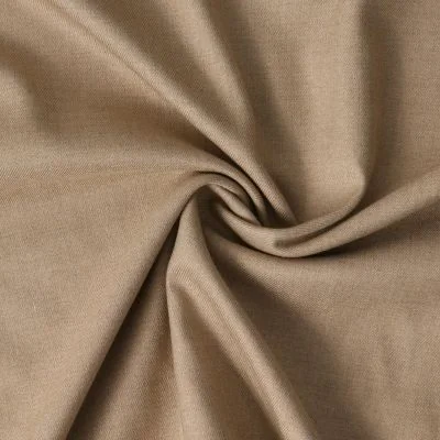 Tissu Gabardine extensible Bambou recyclé Aelys uni Camel - Par 10 cm