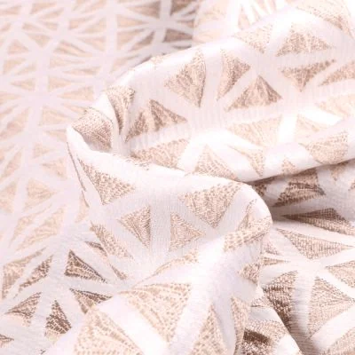 Tissu Jacquard texturé Aura sur fond Beige - Par 10 cm