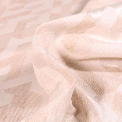 Tissu Toile jacquard Ivar sur fond Beige - Par 10 cm