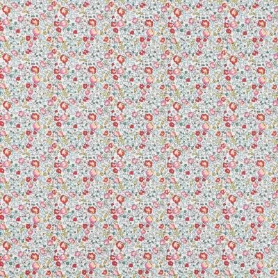 Tissu Liberty of London Eloise New Vert et rouge - Par 10 cm