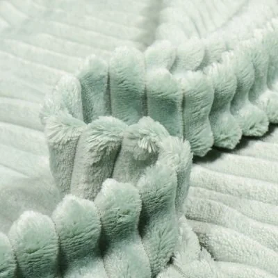 Tissu Minky Ultra doux uni côtelé envers doudou Vert menthe - Par 10 cm