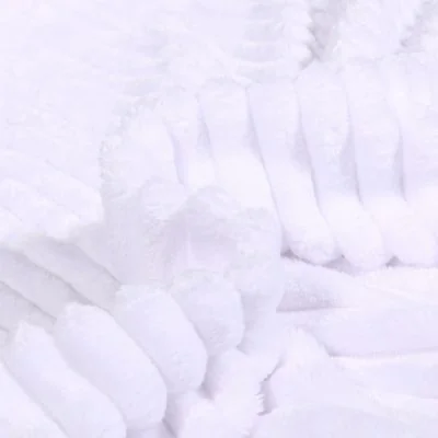 Tissu Minky Ultra doux uni côtelé envers doudou Blanc - Par 10 cm