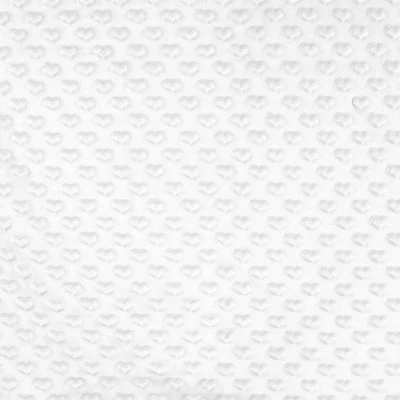 Tissu Minky Ultra doux Coeurs uni coeurs sur fond Ecru - Par 10 cm