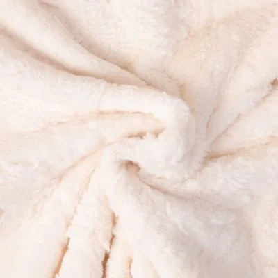 Tissu Fausse fourrure Liora nuage en relief sur fond Ecru - Par 10 cm