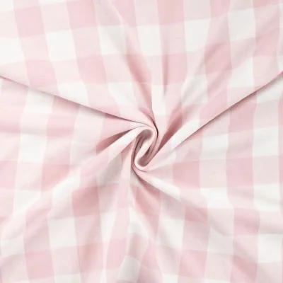 Tissu Flanelle de Coton Chemise à carreaux Rose - Par 10 cm