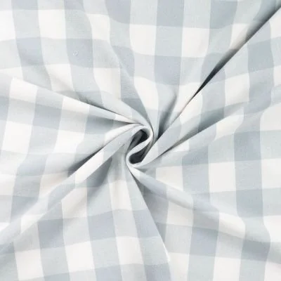 Tissu Flanelle de Coton Chemise à carreaux Bleu Gris - Par 10 cm