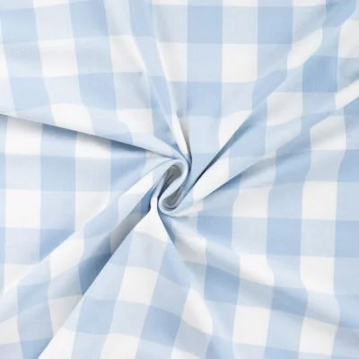 Tissu Flanelle de Coton Chemise à carreaux Bleu ciel - Par 10 cm