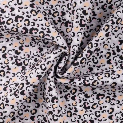 Tissu Softshell Digital Léopard sur fond Gris - Par 10 cm