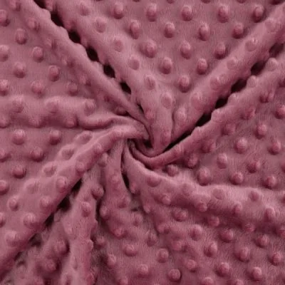 Tissu Minky Ultra doux Pois uni Vieux rose - Par 10 cm
