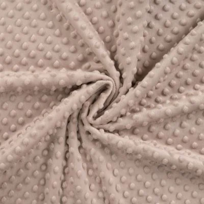 Tissu Minky Ultra doux Pois uni Beige sable - Par 10 cm