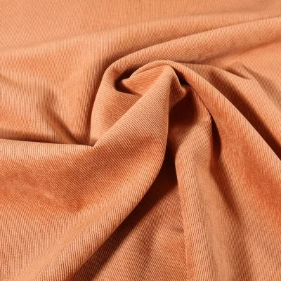 Tissu Velours milleraies uni Rouille - Par 10 cm