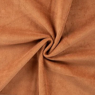 Tissu Velours côtelé stretch uni Camel - Par 10 cm