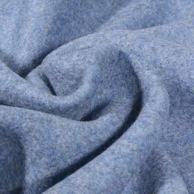 Tissu Polaire Coton Bio uni Bleu denim - Par 10 cm