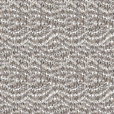 Tissu Bengaline imprimé Lilou marron sur fond Blanc - Par 10 cm
