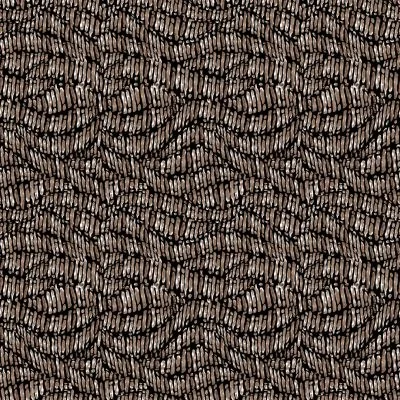 Tissu Bengaline imprimé Lilou marron sur fond Noir - Par 10 cm