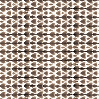 Tissu Bengaline imprimé Motifs marrons sur fond Blanc - Par 10 cm