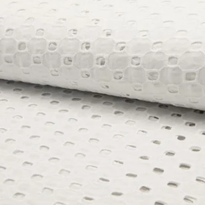 Tissu Broderie anglaise Deluxe n°850 sur fond Blanc - Par 10 cm
