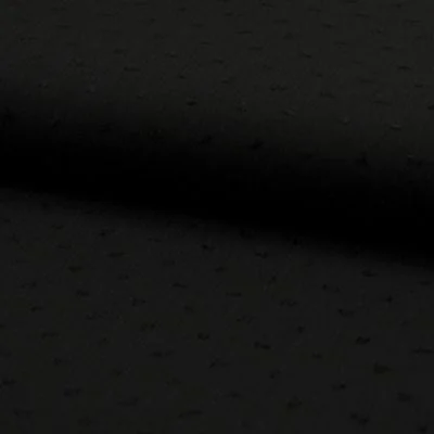 Tissu Plumetis Crépon de viscose Noir - Par 10 cm