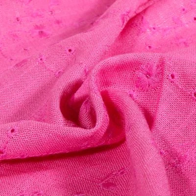 Tissu Lin Viscose Enora sur fond Rose fuchsia - Par 10 cm