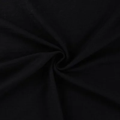 Tissu Polyester aspect Lin uni Noir - Par 10 cm